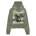 GREEN WASH DISTRESSED HOODIE